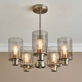 Pagazzi Kingsholm 5 Light Satin Nickel Semi Flush Ceiling Light