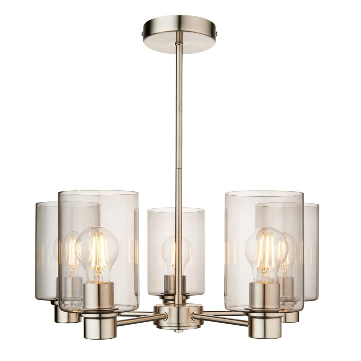 Pagazzi Kingsholm 5 Light Satin Nickel Semi Flush Ceiling Light