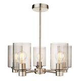 Pagazzi Kingsholm 5 Light Satin Nickel Semi Flush Ceiling Light