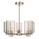 Pagazzi Kingsholm 5 Light Satin Nickel Semi Flush Ceiling Light