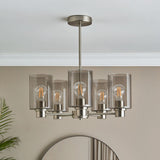 Pagazzi Kingsholm 5 Light Satin Nickel Semi Flush Ceiling Light