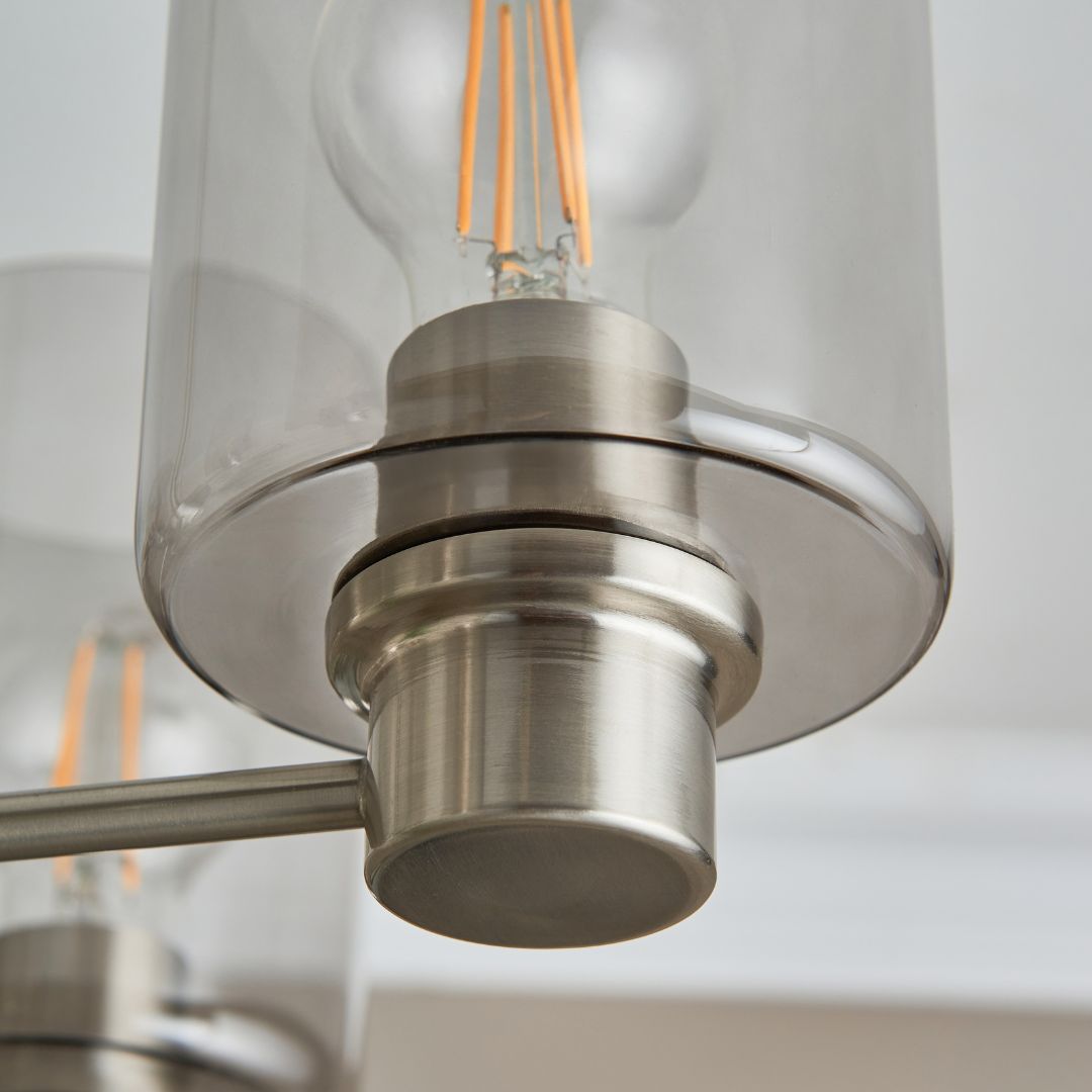 Pagazzi Kingsholm 5 Light Satin Nickel Semi Flush Ceiling Light