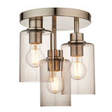 Pagazzi Kingsholm 3 Light Satin Nickel Semi Flush Ceiling Light