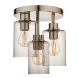 Pagazzi Kingsholm 3 Light Satin Nickel Semi Flush Ceiling Light