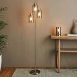 Pagazzi Kingsholm 3 Light Satin Nickel Floor Lamp