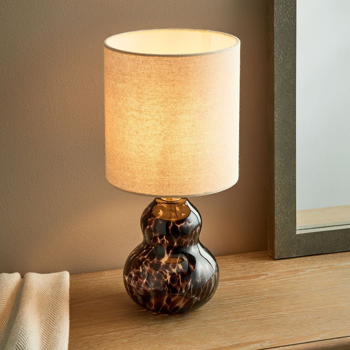 Pagazzi Maura Brown Tortoise Glass Table Lamp