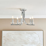 Pagazzi Morden 5 Light Polished Chrome Semi Flush Ceiling Light