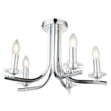 Pagazzi Morden 5 Light Polished Chrome Semi Flush Ceiling Light