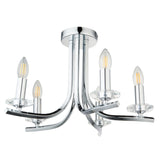 Pagazzi Morden 5 Light Polished Chrome Semi Flush Ceiling Light