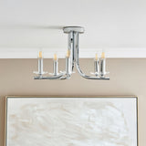 Pagazzi Morden 5 Light Polished Chrome Semi Flush Ceiling Light