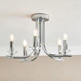 Pagazzi Morden 5 Light Polished Chrome Semi Flush Ceiling Light