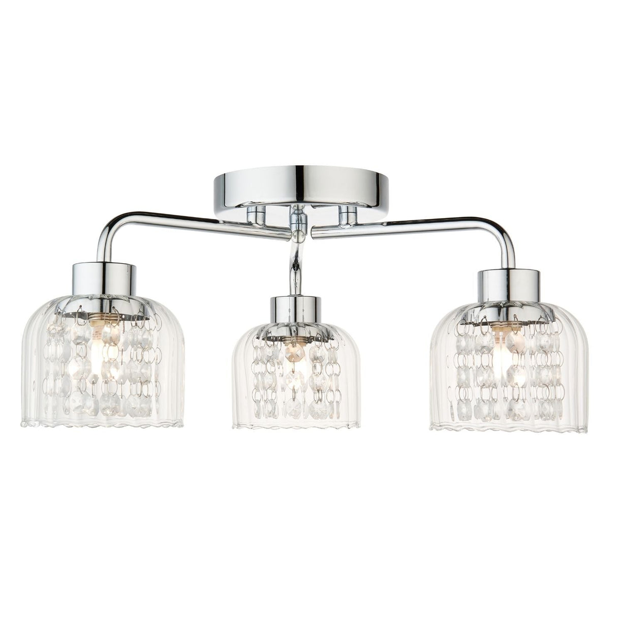 Pagazzi Yarrow 3 Light Polished Chrome Semi Flush Ceiling Light