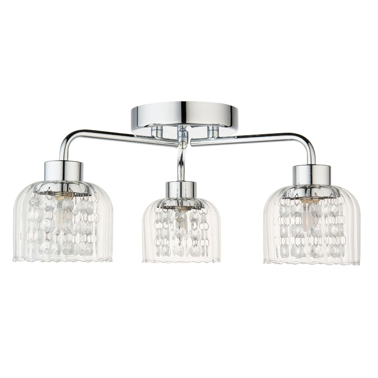 Pagazzi Yarrow 3 Light Polished Chrome Semi Flush Ceiling Light