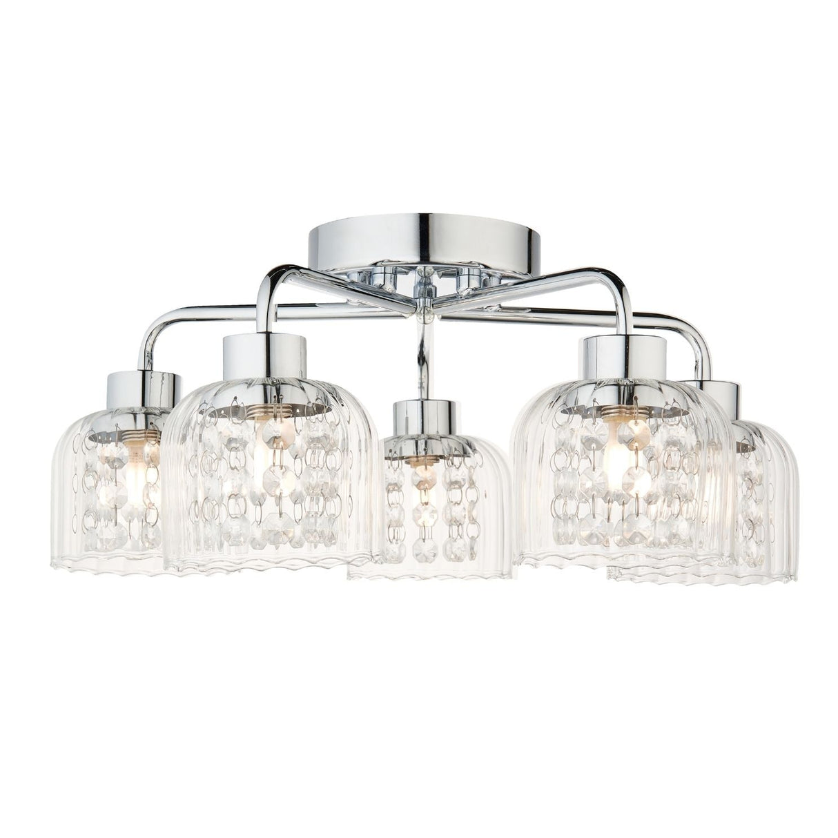 Pagazzi Yarrow 5 Light Polished Chrome Semi Flush Ceiling Light