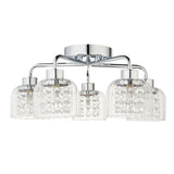 Pagazzi Yarrow 5 Light Polished Chrome Semi Flush Ceiling Light