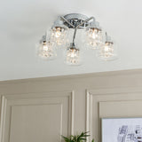 Pagazzi Yarrow 5 Light Polished Chrome Semi Flush Ceiling Light