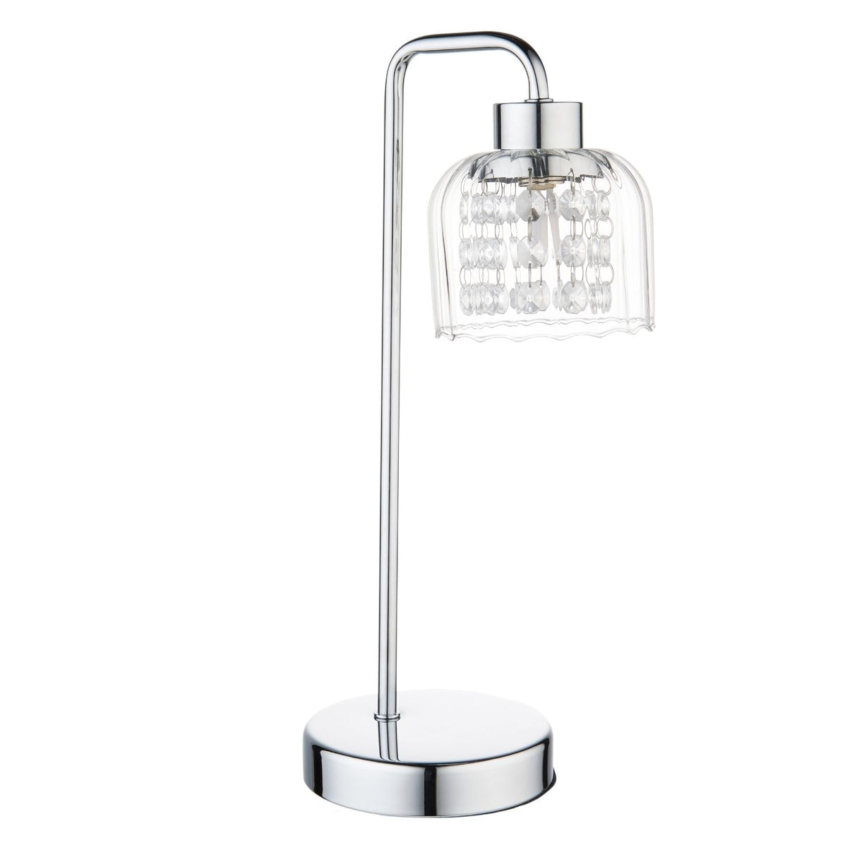 Pagazzi Yarrow Polished Chrome Glass Table Lamp