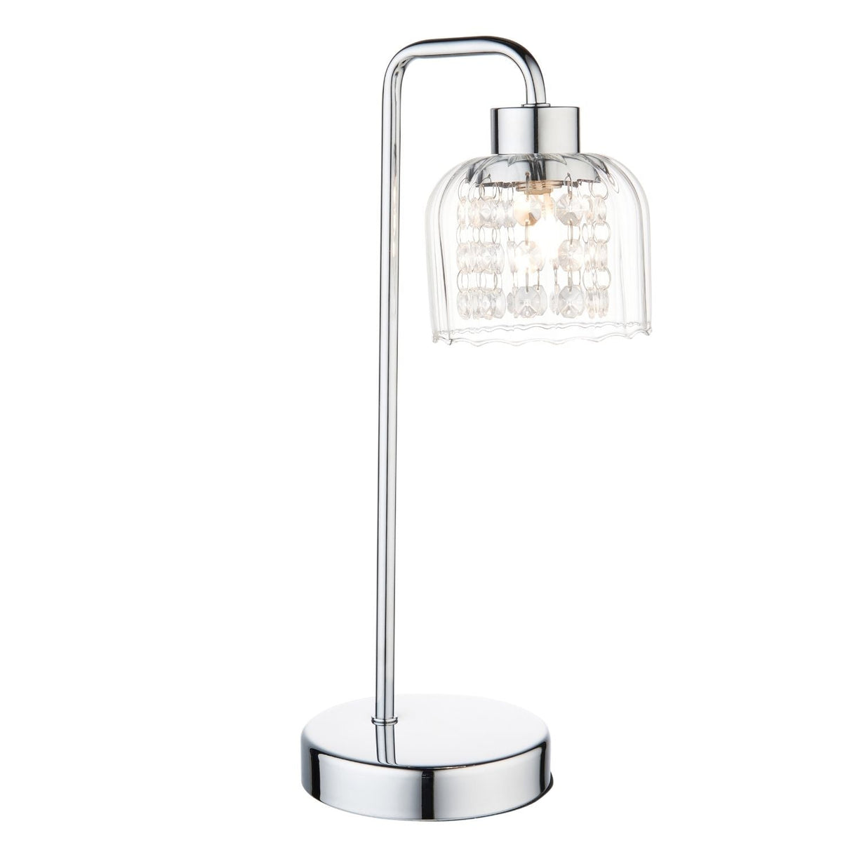 Pagazzi Yarrow Polished Chrome Glass Table Lamp
