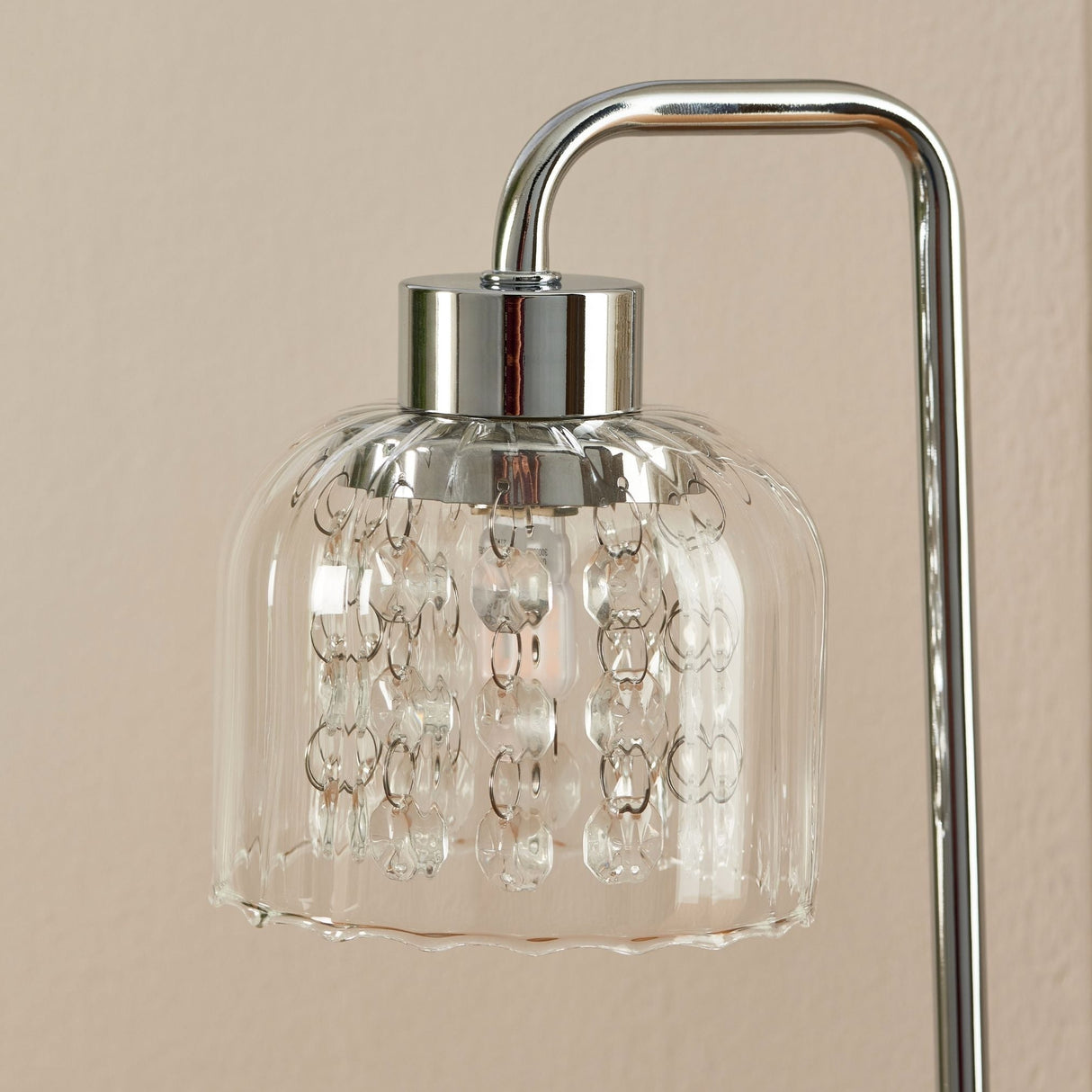 Pagazzi Yarrow Polished Chrome Glass Table Lamp