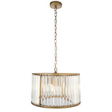 Pagazzi Resto Crystal Antique Brass Pendant Ceiling Light