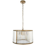 Pagazzi Resto Crystal Antique Brass Pendant Ceiling Light