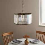 Pagazzi Resto Crystal Antique Brass Pendant Ceiling Light