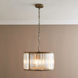 Pagazzi Resto Crystal Antique Brass Pendant Ceiling Light