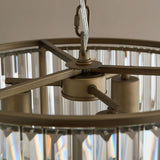 Pagazzi Resto Crystal Antique Brass Pendant Ceiling Light