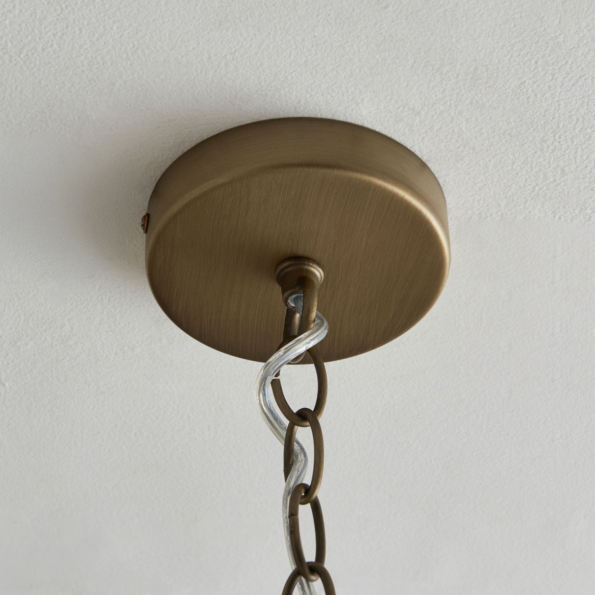 Pagazzi Resto Crystal Antique Brass Pendant Ceiling Light