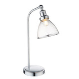 Pagazzi Brunswick Polished Nickel Glass Desk Table Lamp