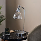 Pagazzi Brunswick Polished Nickel Glass Desk Table Lamp