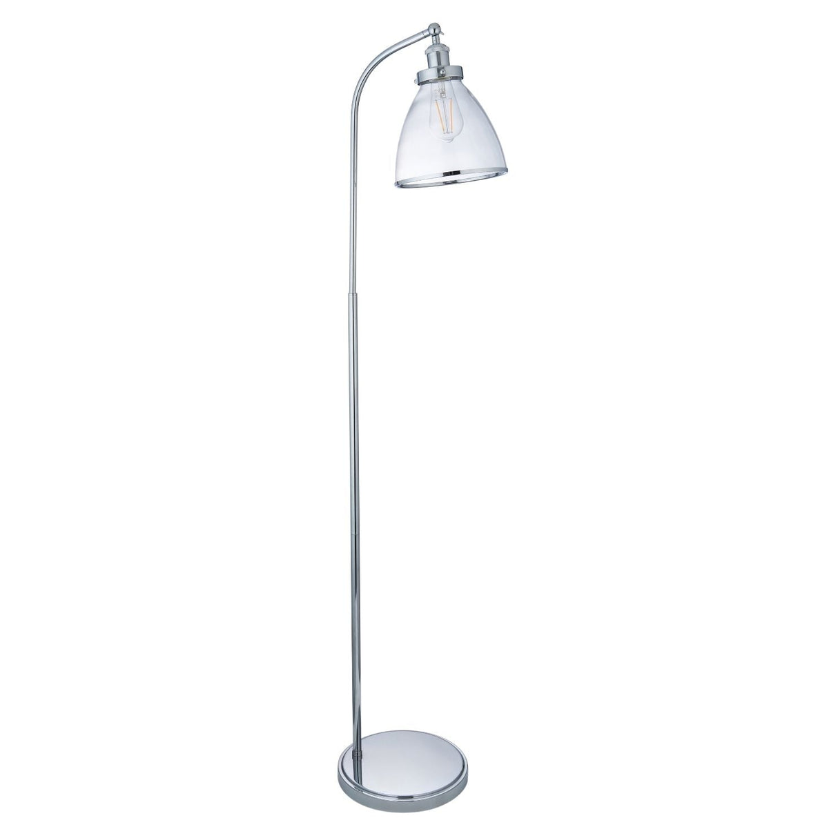 Pagazzi Brunswick Polished Nickel Glass Task Floor Lamp