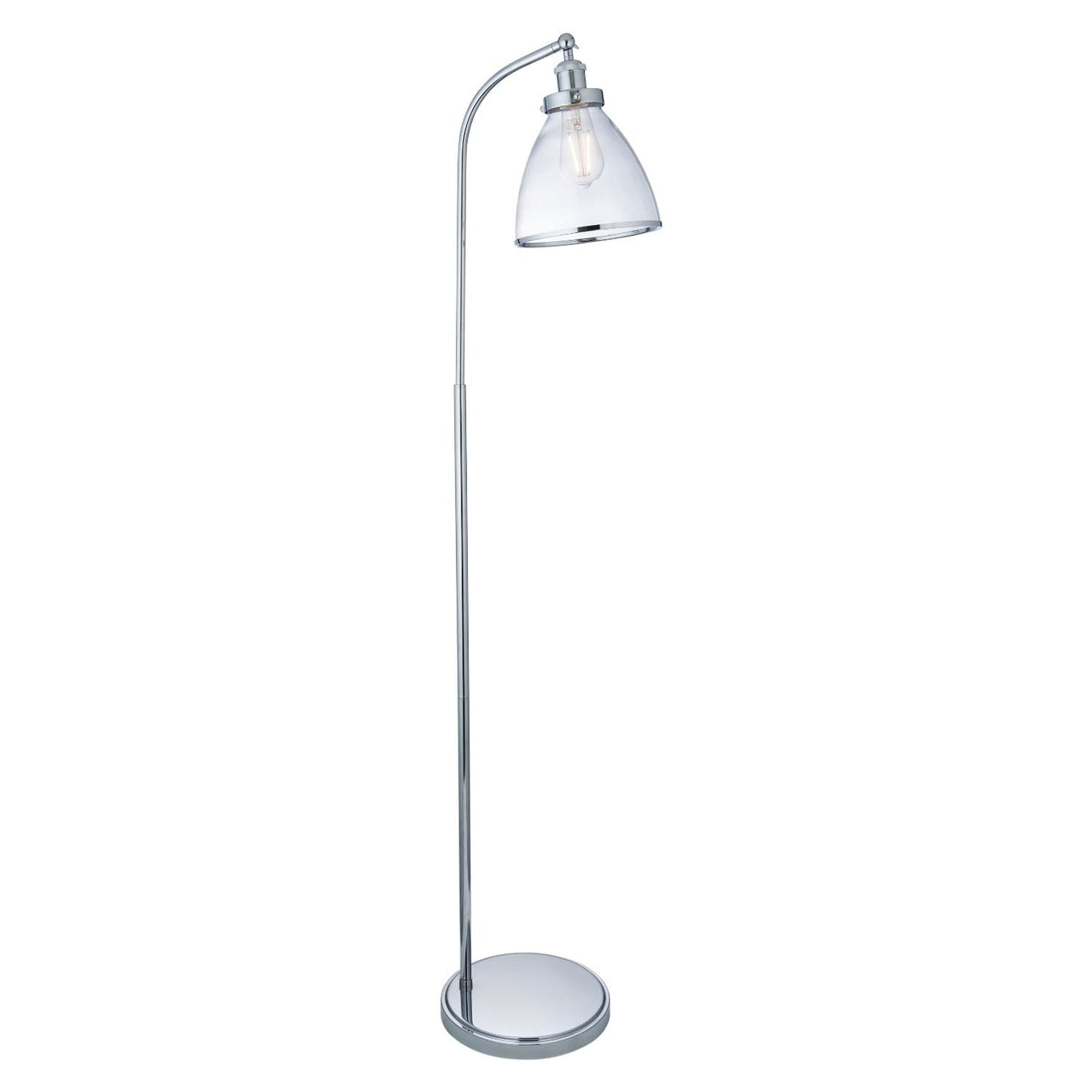 Pagazzi Brunswick Polished Nickel Glass Task Floor Lamp