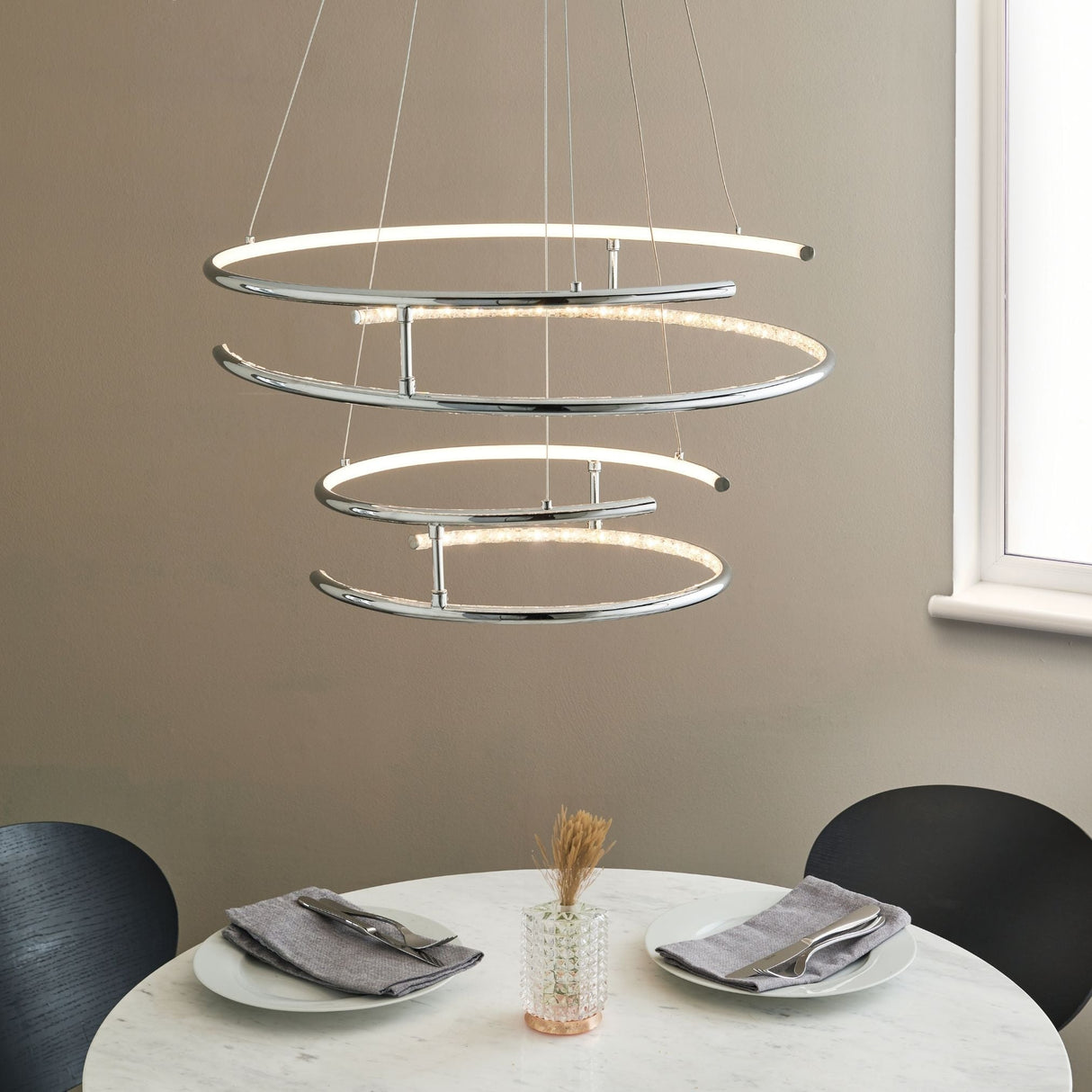 Pagazzi Mabel Silver LED Pendant Ceiling Light