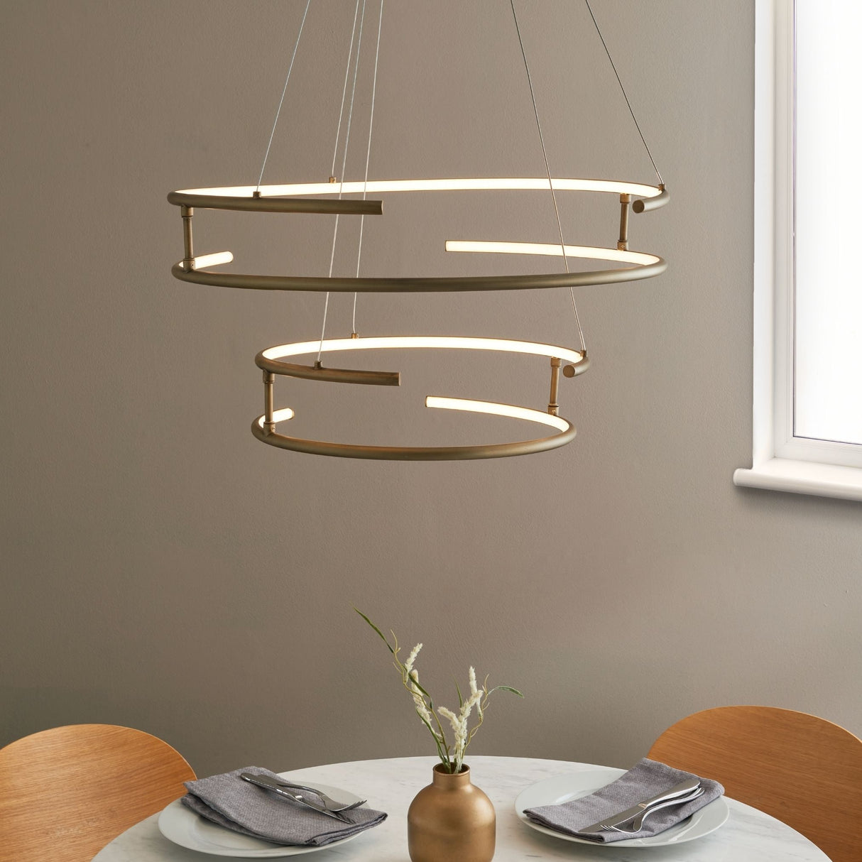 Pagazzi Mabel Antique Brass LED Pendant Ceiling Light