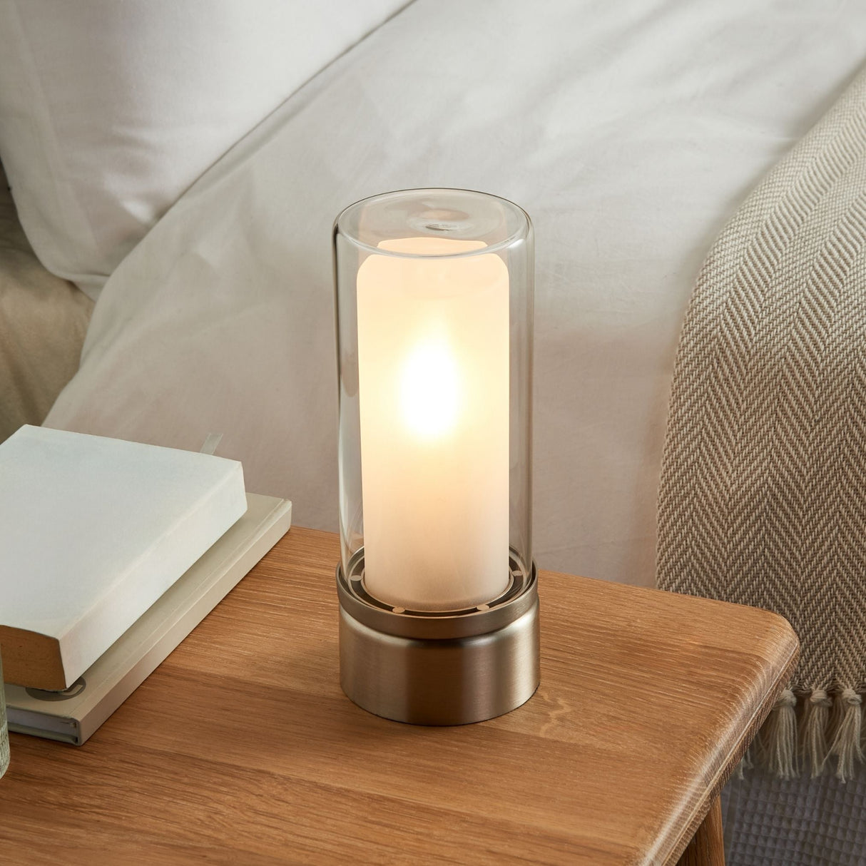 Pagazzi Chepstow Silver Glass Touch Table Lamp