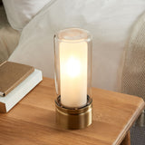 Pagazzi Chepstow Antique Brass Glass Touch Table Lamp