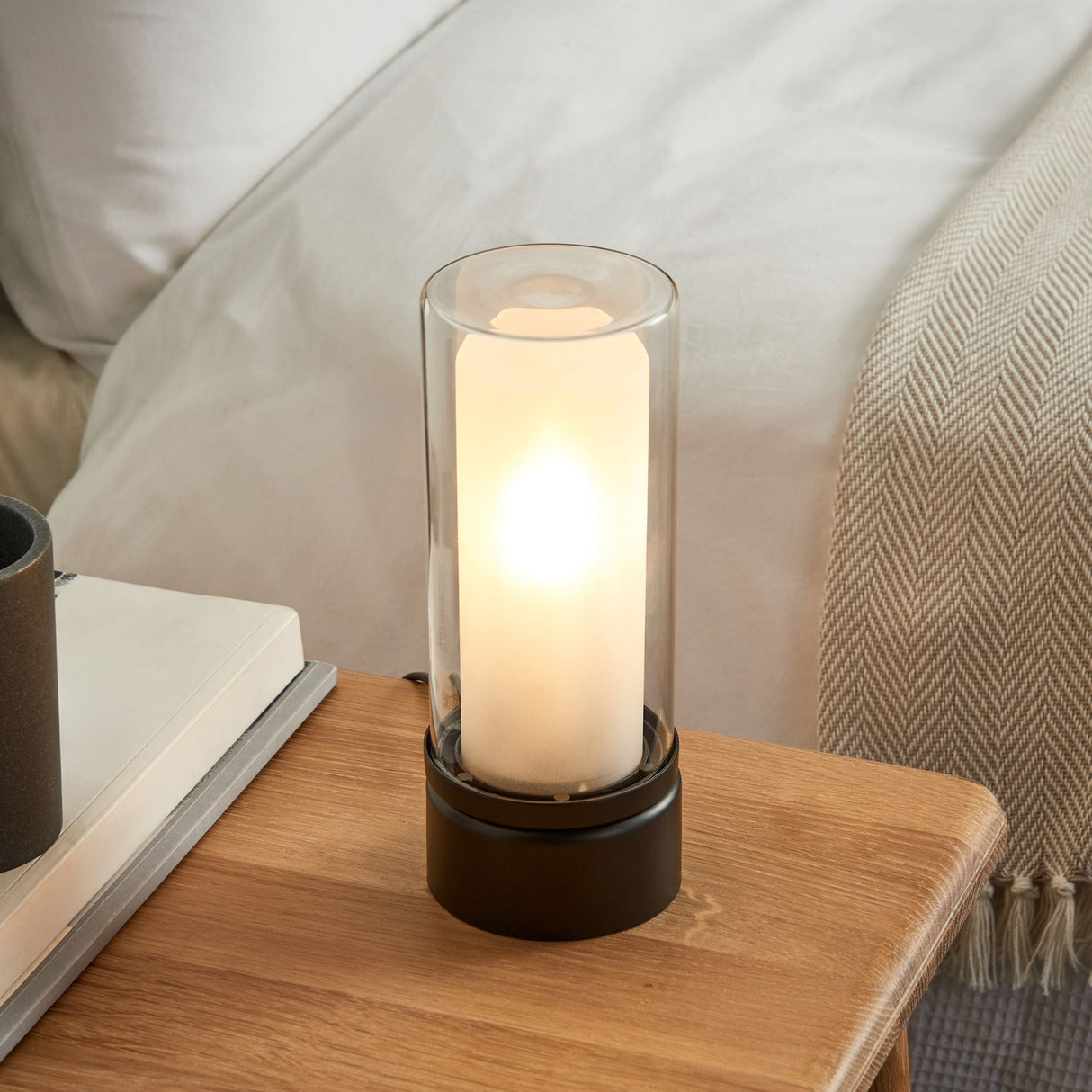 Pagazzi Chepstow Matte Black Glass Touch Table Lamp