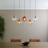 Pagazzi Branco 5 Light Antique Brass Ceiling Pendant Bar