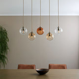 Pagazzi Branco 5 Light Antique Brass Ceiling Pendant Bar