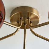 Pagazzi Branco 5 Light Antique Brass Semi Flush Ceiling Light