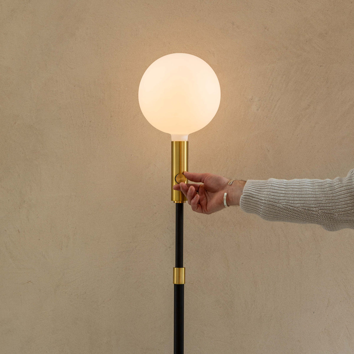 Tala Poise Adjustable Floor Lamp in Brass with Sphere V