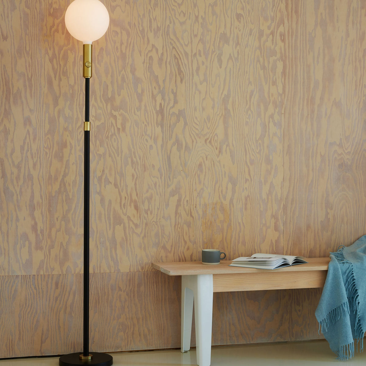 Tala Poise Adjustable Floor Lamp in Brass with Sphere V