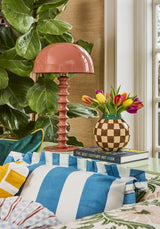Casa by Josephine Jenno Blue and White Cabana Striped Ruffled Cushion Cover