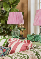 Casa by Josephine Jenno Pink Candy Cabana Stripe Ruffled Cushion Cover