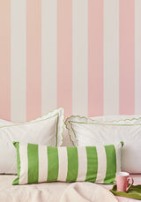 Casa by Josephine Jenno Poppy Sage Cabana Stripe Long Lumbar Cushion Cover