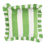 Casa by Josephine Jenno Green Cabana Stripe Ruffled Cushion Cover