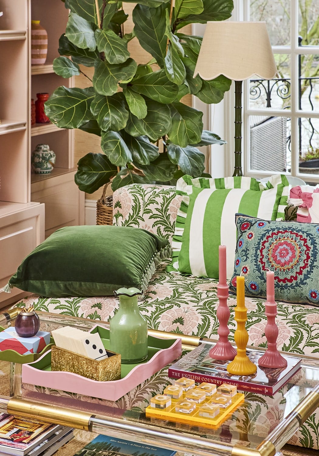 Casa by Josephine Jenno Green Cabana Stripe Ruffled Cushion Cover