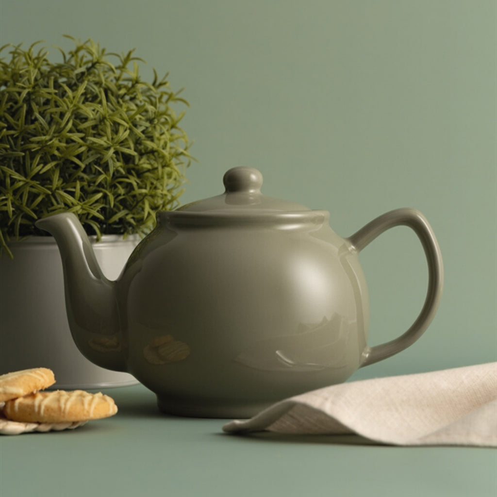 Price & Kensington Stoneware Sage Green Teapot, 6 Cup, 1100ml