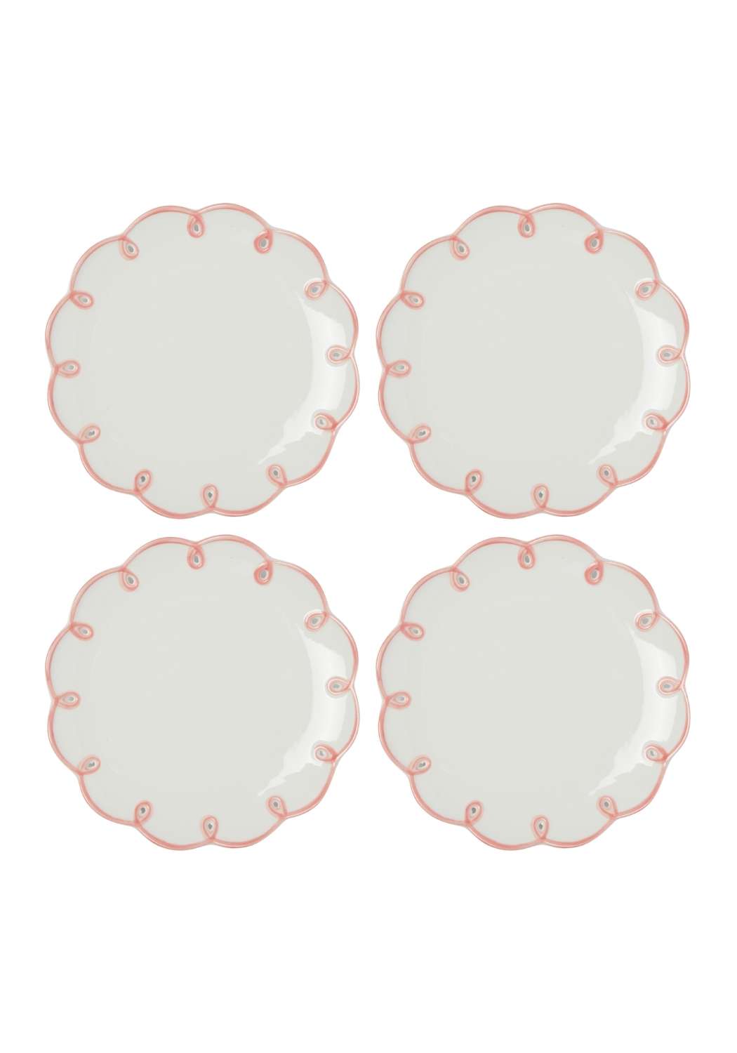 Casa by Josephine Jenno Pretty in Pink Scalloped Side Plates - Set of 4